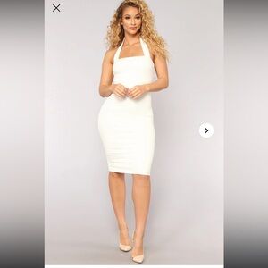 Fashion Nova Elegant White Midi Dress NWT size XS